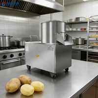 Machine à éplucher automatique commerciale pour patates douces et gingembre, petite machine domestique en acier inoxydable pour nettoyer et éplucher les pommes de terre
