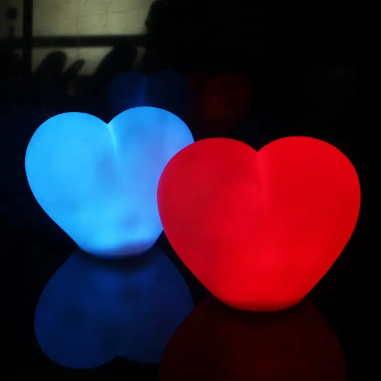 Valentines Deco Light Red Heart Shaped Small Night LED Table Lamp LED Heart