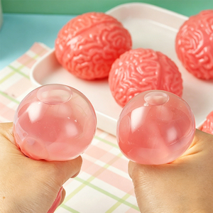 Balles anti-stress en TPR les plus populaires pour Halloween, en forme de cerveau, à remplir de farine, à récupération lente, jouets à presser pour soulager le stress pour enfants - Product Image 5