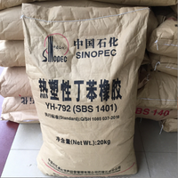 Caoutchouc thermoplastique styrène-butadiène Sinopec F875/Yh-792e/Yh-1801 Granulés SBS haute résistance pour chaussures