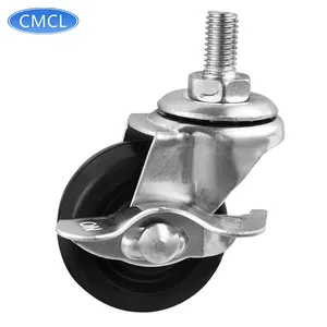 CMCL m10 caster 75 mm dişli kök sarhoş tekerlek 3 inç lastik tekerlek yan montaj tekeri