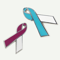 Cadeaux promotionnels Insigne de broche de cancer du sein personnalisé ruban d'épilepsie du côlon rose violet vert combattant de sensibilisation à l'autisme épinglette