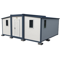 Maison conteneur en acier extensible à double aile de 20 et 40 pieds, préfabriquée modulaire, résistante aux intempéries pour hôtel et bureau