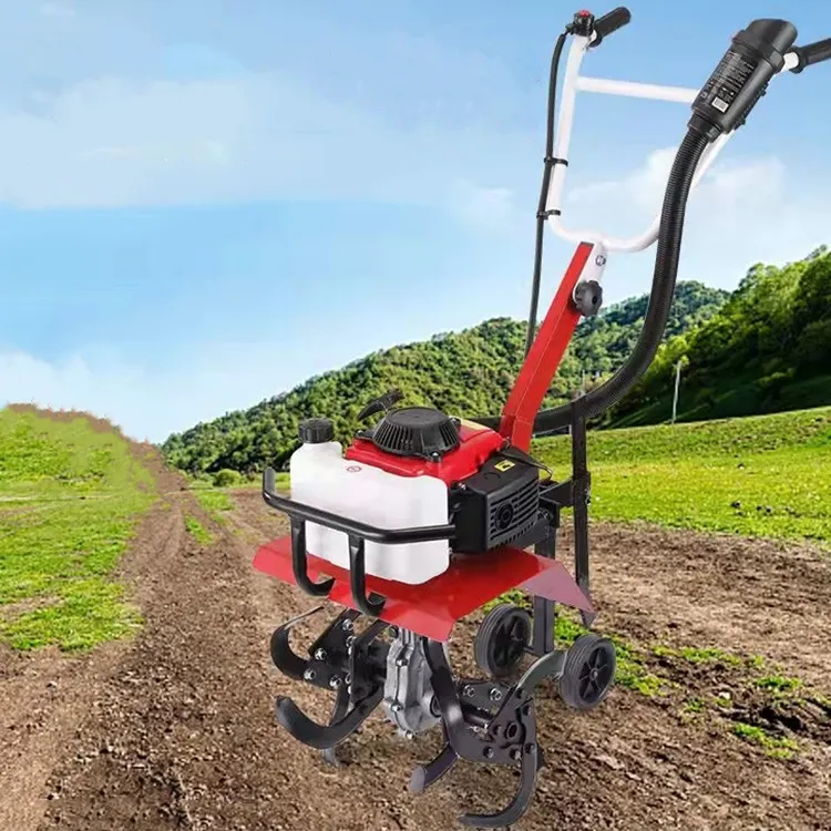 2-Stick 7,8 kW Mikro-Lagermaschine klein Benzin Haushalt Schälmaschine hohe Leistung Mini-Landwirtschafts-Bodenfräse Maschine