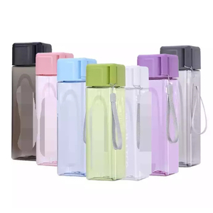 Nouvelle bouteille d'eau en plastique carrée givrée, portable, transparente, anti-fuite, à boire directement, pour le sport, les voyages, le camping en plein air - Product Image 2