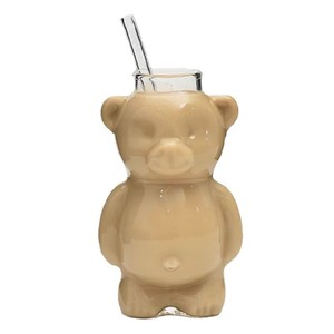 Tasse à café en verre créative motif <span class=keywords><strong>ours</strong></span> <span class=keywords><strong>de</strong></span> restaurant, style cé<span class=keywords><strong>l</strong></span>ébrité internet, mignonne et <span class=keywords><strong>de</strong></span> dessin animé, pour jus et thé au lait - Product Image 5