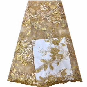 Tissu brodé or Autriche Dubaï Net dentelle Top vendre pour les femmes soirée - Product Image 1