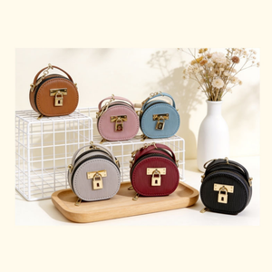 Monedero Redondo Mini con Patrón de Rayas Verticales, de Cuero PU, con Cierre de Broche, Adorno, Correa de Mano y Cremallera, para Fiestas, Citas, Aire Libre, para Chicas - Product Image 6