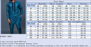 Chaqueta larga y pantalones de estilo étnico africano, conjunto de traje de cuello redondo para hombre de Color sólido, camisa azul musulmana de 2 piezas, atuendo Dashiki - Product Image 6