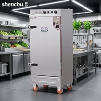 Cuisinière à vapeur électrique automatique commerciale Shenchu ZD-8, 8 plateaux, porte simple, commande par bouton, acier inoxydable