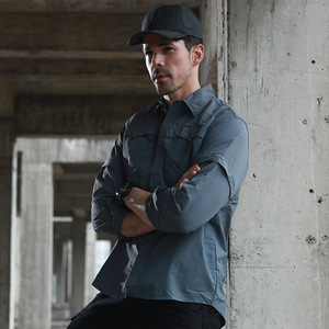 Camisetas Tácticas Transpirables de Secado Rápido para Hombre ESDY Color Gris para Deportes al Aire Libre - Product Image 4