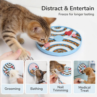 Tapis à lécher rond en silicone de qualité alimentaire sans BPA, distributeur de nourriture lent avec ventouse puissante pour chiens et chats, compatible lave-vaisselle