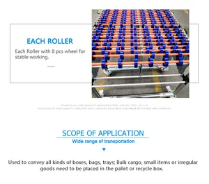 Nieuw Ontwerp: Flexibele Uitbreidbare Zwaartekracht Kunststof Skate Wheel Roller Transportband Goederen Transportband 2024 Hot Sell Transportband