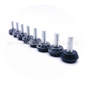 Adjustable Furniture Feet 19mm Diameter <b>Black</b> Carbon Steel Blackened Stainless Steel Screw Base Table Chair <b>Cabinet</b> Support Legs - Product Image 3