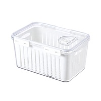 Boîte de conservation transparente en PET scellée pour réfrigérateur avec drain intégré pour fruits, légumes et aliments secs – Garde au frais
