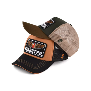 Chất Lượng Cao Mens Cổ Điển Lưới Hat <span class=keywords><strong>Snap</strong></span> Trở Lại Gorras Khối Màu Thêu Vá Bóng Chày Trucker Mũ Với Biểu Tượng Tùy Chỉnh - Product Image 1