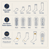 Chaussettes de Pilates en coton tricoté antibactériennes, antidérapantes, respirantes, pour le yoga et la barre, avec logo personnalisé, longueur mi-mollet, vente en gros