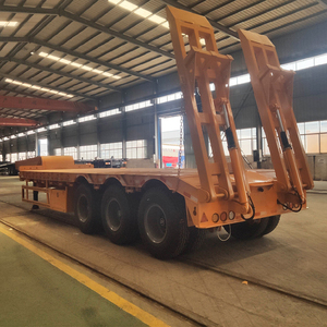 Remorques à plateau surbaissé populaires à 3 essieux, 60 tonnes, pour le <span class=keywords><strong>transport</strong></span> <span class=keywords><strong>de</strong></span> bulldozers et d'excavatrices, articles logistiques, à vendre - Product Image 2