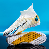 Chaussures de football montantes professionnelles unisexe à crampons longs antidérapants, protection des chevilles, pour l'entraînement des étudiants en automne