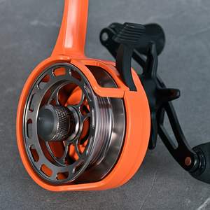 SNEDA 硬质冰钓竿和卷轴组合，带 <span class=keywords><strong>2</strong></span> 个可互换的鱼钩，EVA 握把，橙色 - Product Image 6