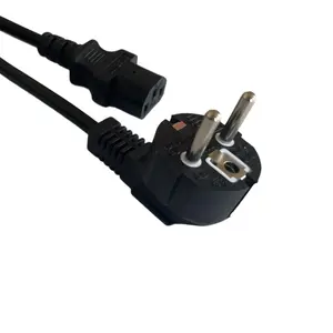 Europe Schuko CEE7/7 Plug to IEC 90 degrees C13 Power Cord Suitable for use as a Europe PC Computer Power Cord Europe Power Cord