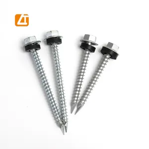 Customize Zinc Plated Tornillo Hexagonal Hex Head Spoon Roofing Tek Screws With Washers