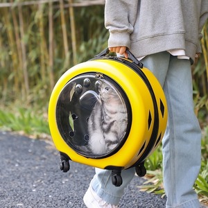 Neuerscheinung Outdoor Mehrfarbiger Transparenter PC Nachhaltiger Kunststoff Hunde- und Katzen-Rucksack mit Rädern Atmungsaktiver <span class=keywords><strong>Trolley</strong></span> - Product Image 2