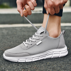 Chaussures de sport pour hommes, chaussures d'été légères et respirantes, chaussures décontractées en maille ajourée à lacets, chaussures de course décontractées - Product Image 3