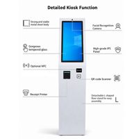 Kiosco Interactivo Metálico Delgado con Pantalla Táctil LCD Android/Windows, Terminal de Información y Pedidos de Comida de Autoservicio, de Pie