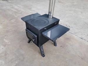 Poêle à bois de Camping Portable avec porte en verre pour Camping randonnée voyage tente poêle avec cheminée - Product Image 4