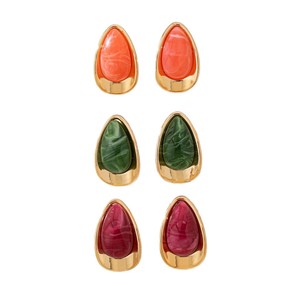 Boucles d'oreilles clous plaquées or en alliage de cuivre, motif floral simple, tendance et très vendues à l'international, pour femme élégante au quotidien - Product Image 5