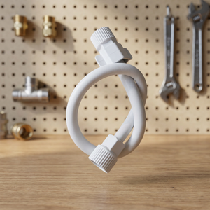 Tuyau d'irrigation flexible en silicone blanc, design moderne, garantie de 2 ans, accessoire de plomberie pour salle de bain - Product Image 3