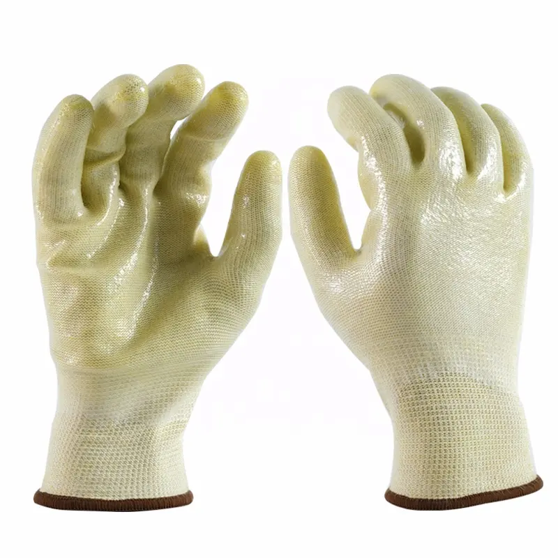 excellent anti-slip Anti-cut aramid fiber with full silicone dipping work gloves for automotive glass industrial