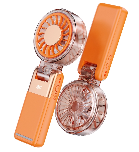 2026 High-speed Handheld Portable Fan 3000mah Outdoor Mini Foldable Suspended Waist-Belt Type Turbo-Cooling Water Mist Fan