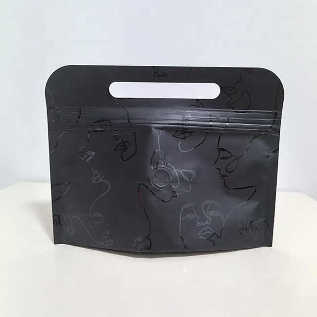 Custom Print Stand Up Black Color Coffee Bean Pouch with Low MOQ