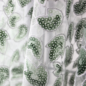 Tela de Encaje de Diseño <span class=keywords><strong>Yoruba</strong></span>, Verde, con Lentejuelas, Tela de Encaje de Organza - Product Image 4