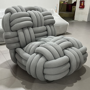 Sang Trọng Ý Giản Dị Ghế Nhung Vải Dệt Ghế Ngồi Có Thể Ngả Thiết Kế Vải Duy Nhất Phòng Chờ Ghế Dệt Kim Hôn Giải Trí Ghế Sofa - Product Image 3