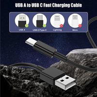 Câble USB haute vitesse 2.1A, câble USB A vers USB C, câble de charge rapide pour voiture CarPlay pour Samsung Note 7 10 20 S10 S9 S21 Android
