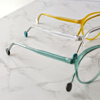 Monturas de gafas ópticas de acetato de colores a la moda forma Popular con puntas de laminación marcos de gafas