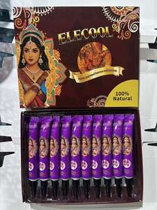 En Existencia 1 Caja Mehndi Indio Orgánico Marrón Rojo Anaranjado Rojo Oscuro 9 Colores Secado Rápido <span class=keywords><strong>Henna</strong></span> Temporal en Tubo para Musulmanes - Product Image 4