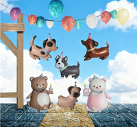 Nouveau mat anniversaire chapeau ballon animal de compagnie en forme de feuille ballons dessin animé Husky Bago chien tacheté pour les décorations de fête