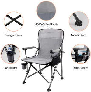 Venta al por mayor personalizado ligero nuevo diseño plegable playa camping silla con bolsa de refrigeración plegable para pesca al aire libre camping silla - Product Image 3