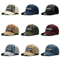 Op maat gemaakte 3D geborduurde logo 5 sportieve fruit-dot camouflage laser gesneden ademende waterdichte snel drogende 100% polyester golfpet verstelbaar