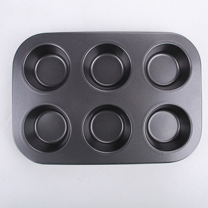 Molde para pasteles antiadherente de 6 cavidades, molde para hornear de acero al carbono recubierto de teflón para pasteles pequeños, moldes para tartas de queso DIY - Product Image 1