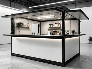 Maison conteneur pliable respirante de style mid-century moderne en acier galvanisé avec panneaux sandwich, café mobile, kiosque alimentaire pop-up - Product Image 6
