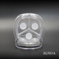 0.14g * 3 récipient d'emballage de poudre en vrac transparent carré cosmétique en plastique en vrac avec bouffée
