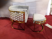 Meilleure vente chaise moderne en acier inoxydable chaises de salle à manger en nid d'abeille velours restaurant utilisé hôtel café bar loisirs canapé utilisation