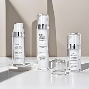 Botella de Bomba Airless Recargable Personalizada de 15ml 30ml 50ml, Juego de Botellas de Viaje Blancas de Doble Pared de Lujo para Lociones Cosméticas para el Cuidado de la Piel - Product Image 1