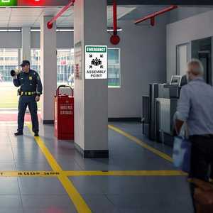 Acil toplama bölgeleri için 12 * 18in alüminyum yansıtıcı trafik işaretleri güvenlik uyarı tahliye yangın montaj noktası işaretleri - Product Image 5