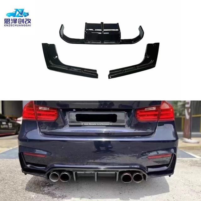 Factory Wholesale for BMW F30 to M3 Models Plastic ABS Material Bright Black Color Rear Diffuser Bumper Upgrade Body Kit